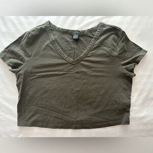 Wild Fable‎ Green Fitted Crop T-Shirt